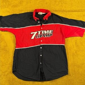 Winners Circle Mens Black Red 7 Time Champ Racing Button Up Dale Earnhardt shirt